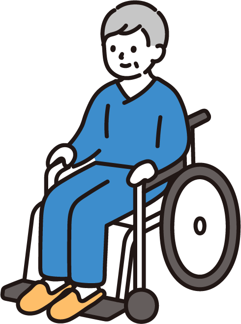 車椅子にのるシニア女性